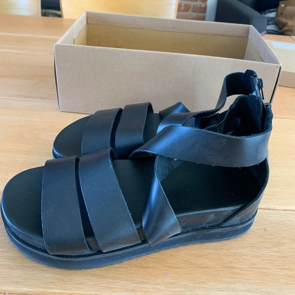 Brand new Black leather platforms sandals - Picture 5 of 6